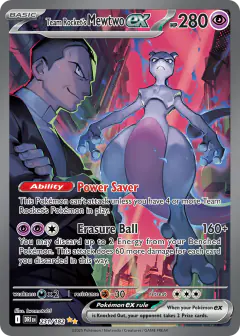 Team Rocket's Mewtwo ex Special Illustration Rare card from Destined Rivals