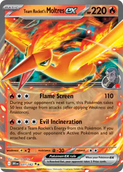Team Rocket's Moltres ex Double Rare card from Destined Rivals
