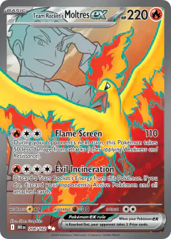 Team Rocket's Moltres ex Ultra Rare card from Destined Rivals
