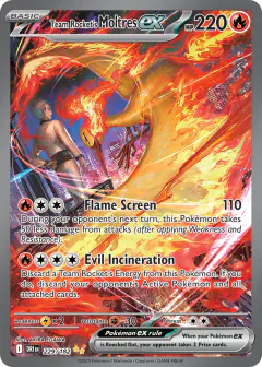 Team Rocket's Moltres ex Special Illustration Rare card from Destined Rivals
