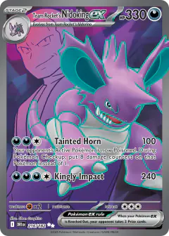 Team Rocket's Nidoking ex Ultra Rare card from Destined Rivals