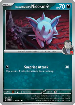 Team Rocket's Nidoran♀ Common card from Destined Rivals