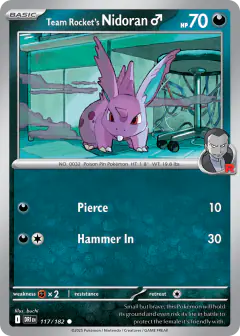 Team Rocket's Nidoran♂ Common card from Destined Rivals