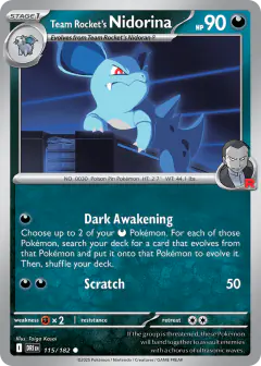 Team Rocket's Nidorina Common card from Destined Rivals