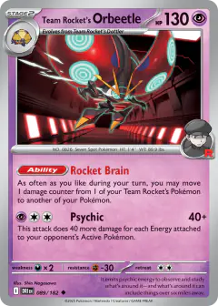 Team Rocket's Orbeetle Uncommon card from Destined Rivals