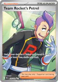 Team Rocket's Petrel Ultra Rare card from Destined Rivals