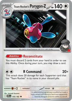 Team Rocket's Porygon-Z Uncommon card from Destined Rivals