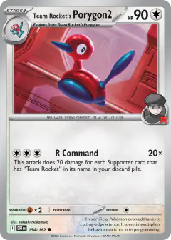 Team Rocket's Porygon2 Common card from Destined Rivals