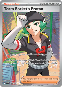 Team Rocket's Proton Ultra Rare card from Destined Rivals