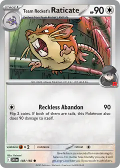 Team Rocket's Raticate Common card from Destined Rivals