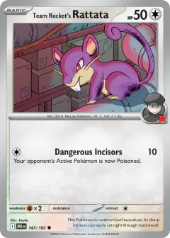 Team Rocket's Rattata Common card from Destined Rivals