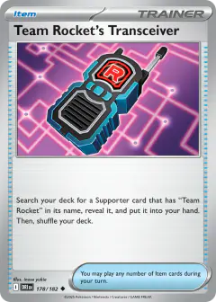 Team Rocket's Transceiver Uncommon card from Destined Rivals