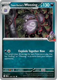 Team Rocket's Weezing Uncommon card from Destined Rivals