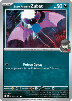 Team Rocket's Zubat Common card from Destined Rivals
