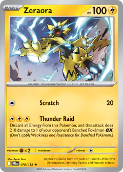 Zeraora Rare card from Destined Rivals