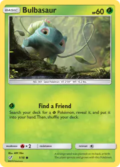 Bulbasaur Common card from Detective Pikachu