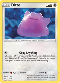 Ditto Rare Ultra card from Detective Pikachu