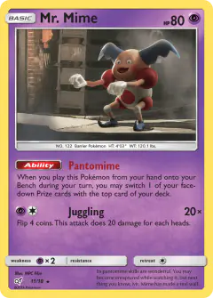Mr. Mime Rare card from Detective Pikachu