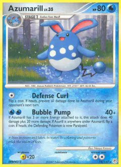 Azumarill Rare card from Diamond & Pearl Base