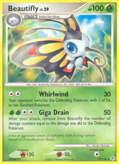 Beautifly Rare card from Diamond & Pearl Base