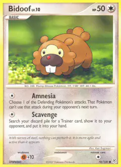 Bidoof Common card from Diamond & Pearl Base