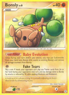 Bonsly Common card from Diamond & Pearl Base
