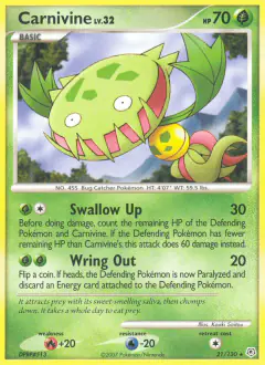 Carnivine Rare card from Diamond & Pearl Base