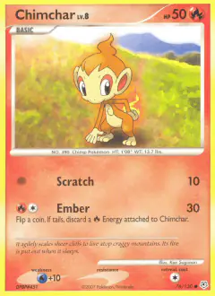 Chimchar Common card from Diamond & Pearl Base
