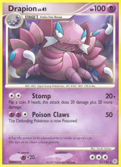 Drapion Rare card from Diamond & Pearl Base