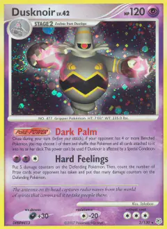 Dusknoir Rare Holo card from Diamond & Pearl Base