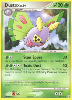 Dustox Rare card from Diamond & Pearl Base
