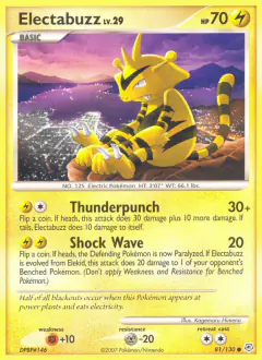 Electabuzz Common card from Diamond & Pearl Base