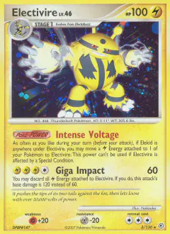 Electivire Rare Holo card from Diamond & Pearl Base