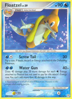 Floatzel Rare card from Diamond & Pearl Base