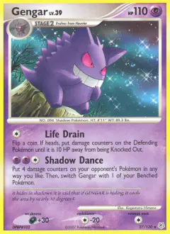 Gengar Rare card from Diamond & Pearl Base