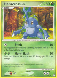 Heracross Rare card from Diamond & Pearl Base