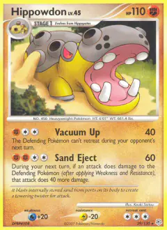 Hippowdon Rare card from Diamond & Pearl Base