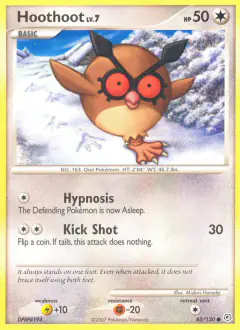 Hoothoot Common card from Diamond & Pearl Base