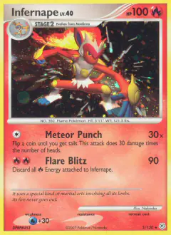 Infernape Rare Holo card from Diamond & Pearl Base