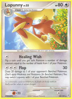 Lopunny Rare card from Diamond & Pearl Base