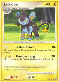 Luxio Uncommon card from Diamond & Pearl Base
