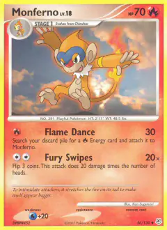 Monferno Uncommon card from Diamond & Pearl Base