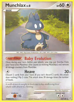 Munchlax Rare card from Diamond & Pearl Base