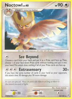 Noctowl Rare card from Diamond & Pearl Base