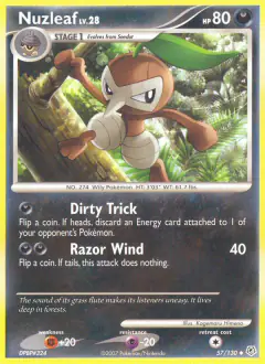 Nuzleaf Uncommon card from Diamond & Pearl Base