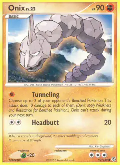 Onix Common card from Diamond & Pearl Base