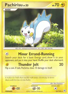 Pachirisu Rare card from Diamond & Pearl Base