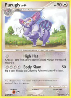 Purugly Rare card from Diamond & Pearl Base