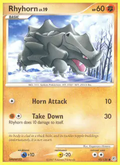 Rhyhorn Common card from Diamond & Pearl Base