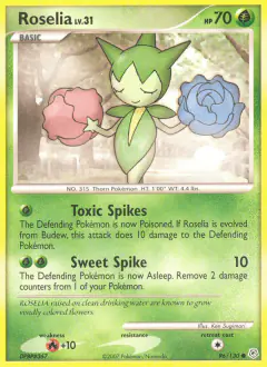 Roselia Common card from Diamond & Pearl Base